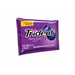 CHICLE TRIDENT 3 MORA 51GRS