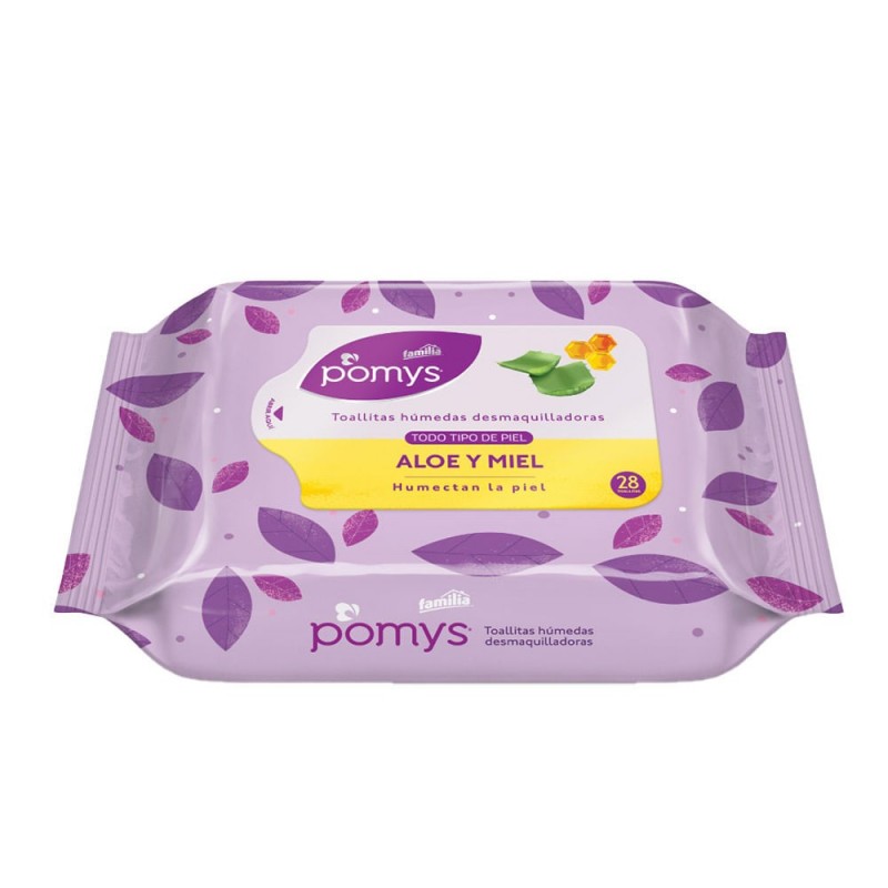 TOALLITAS POMYS DESMAQ ALOE Y MIEL 28UNID